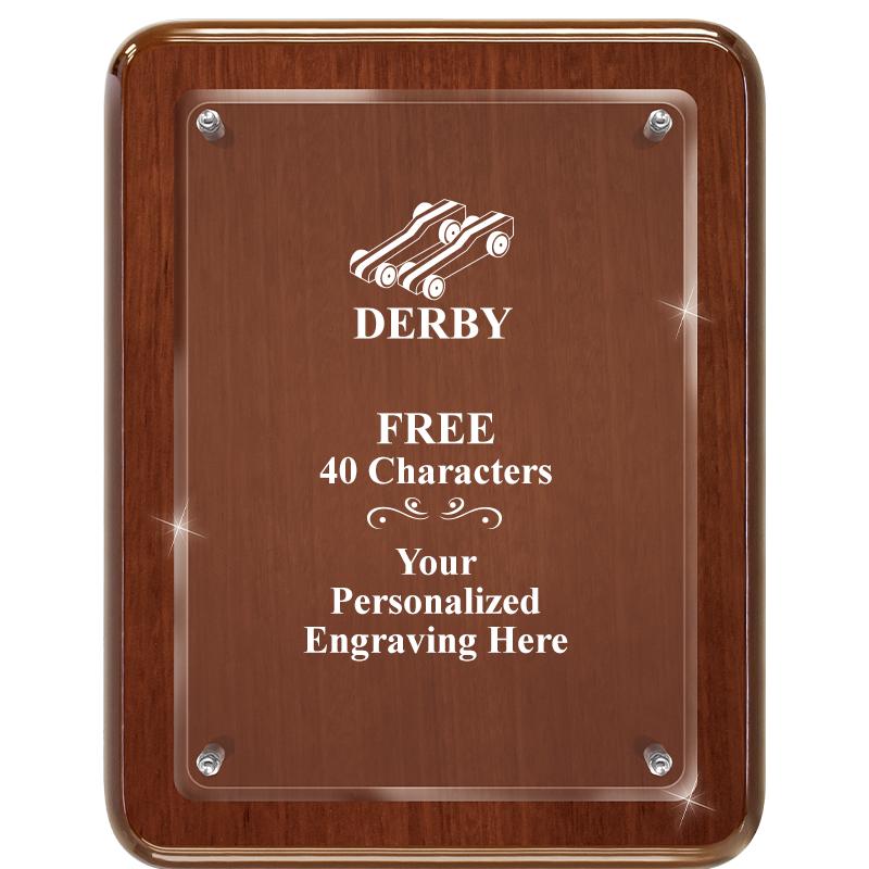 7X9 WALNUT FLOAT ACR PLQ