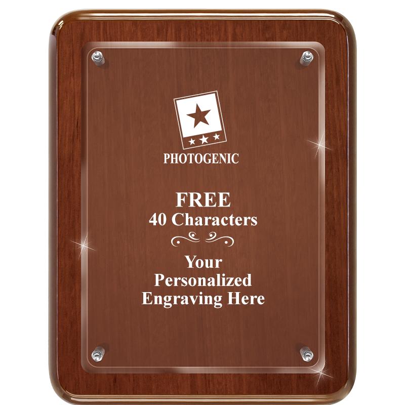 7X9 WALNUT FLOAT ACR PLQ