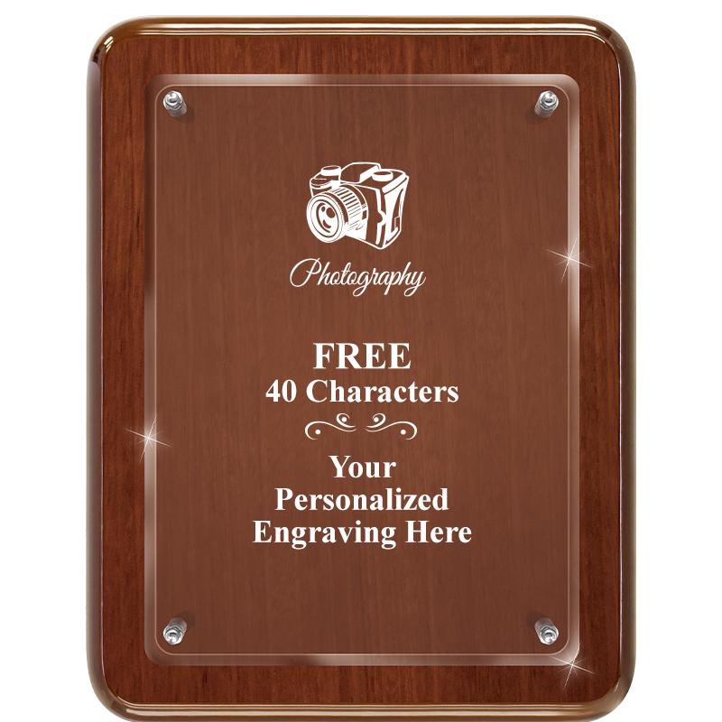 7X9 WALNUT FLOAT ACR PLQ