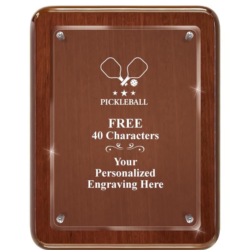 7X9 WALNUT FLOAT ACR PLQ