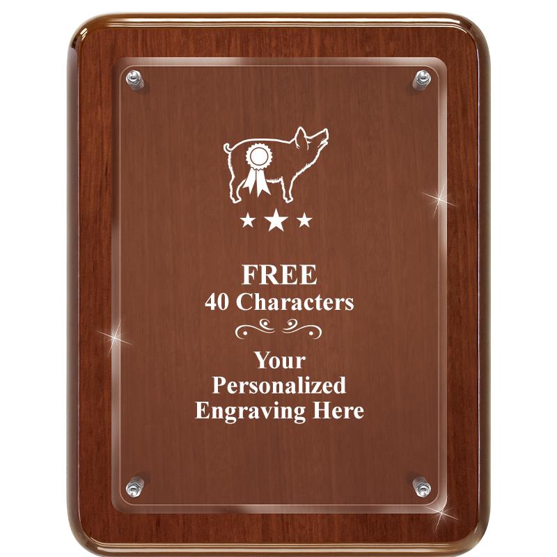 7X9 WALNUT FLOAT ACR PLQ