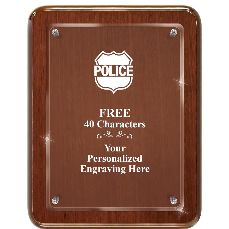 7X9 WALNUT FLOAT ACR PLQ