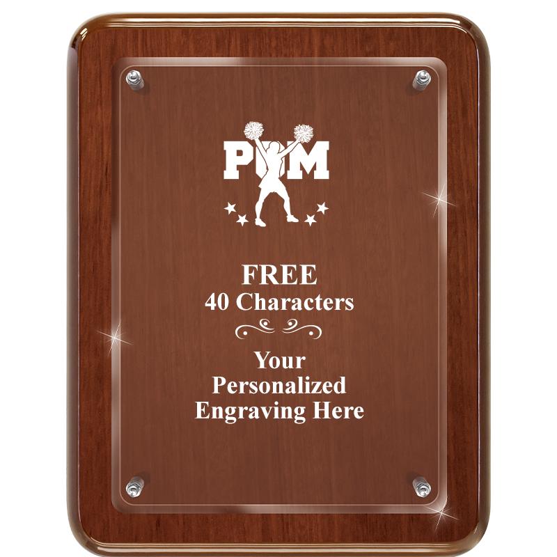 7X9 WALNUT FLOAT ACR PLQ