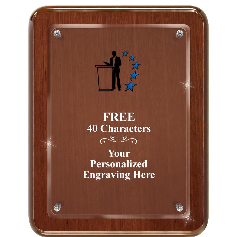 7X9 WALNUT FLOAT ACR PLQ