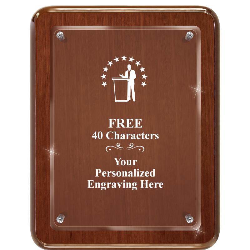 7X9 WALNUT FLOAT ACR PLQ