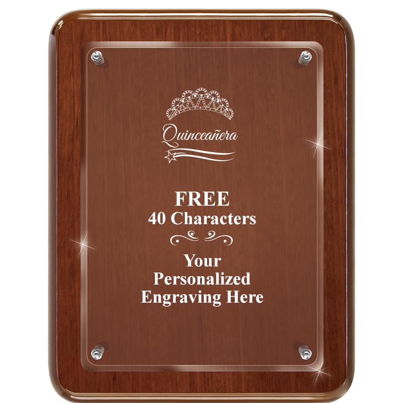 7X9 WALNUT FLOAT ACR PLQ