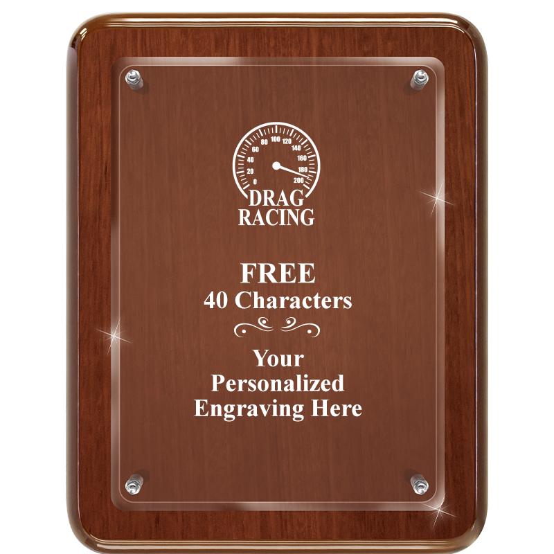 7X9 WALNUT FLOAT ACR PLQ