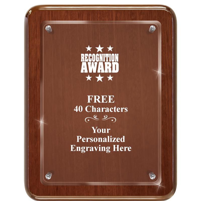 7X9 WALNUT FLOAT ACR PLQ