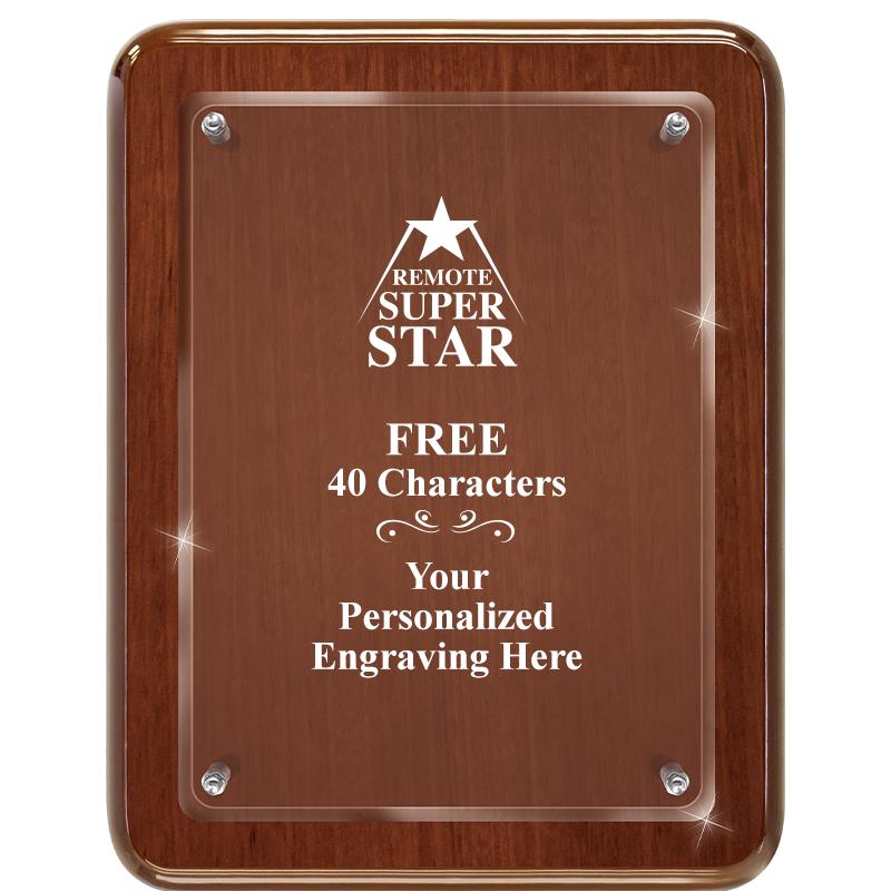 7X9 WALNUT FLOAT ACR PLQ