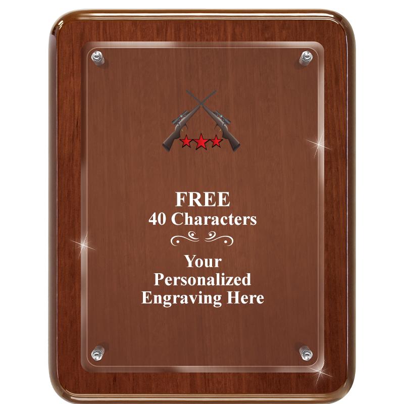 7X9 WALNUT FLOAT ACR PLQ