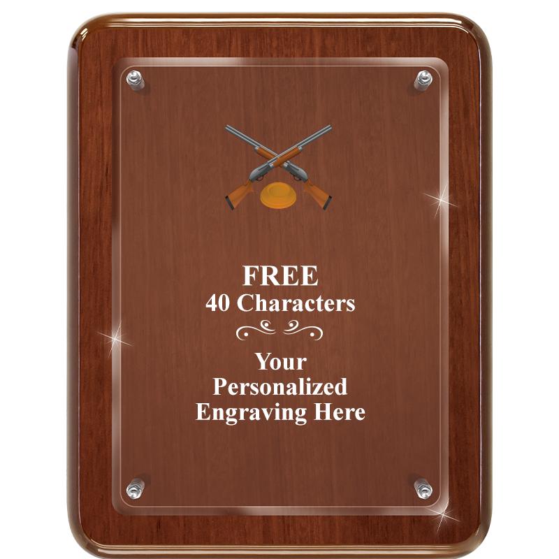 7X9 WALNUT FLOAT ACR PLQ