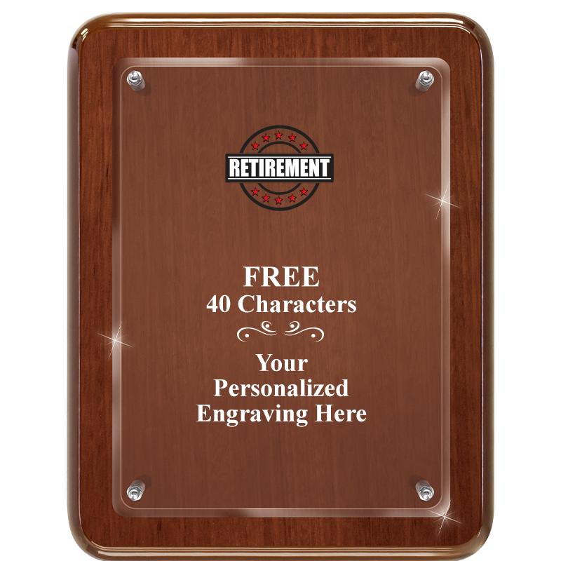 7X9 WALNUT FLOAT ACR PLQ