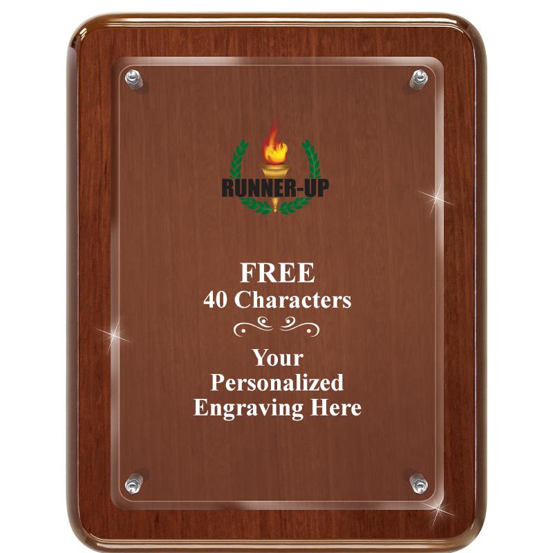 7X9 WALNUT FLOAT ACR PLQ