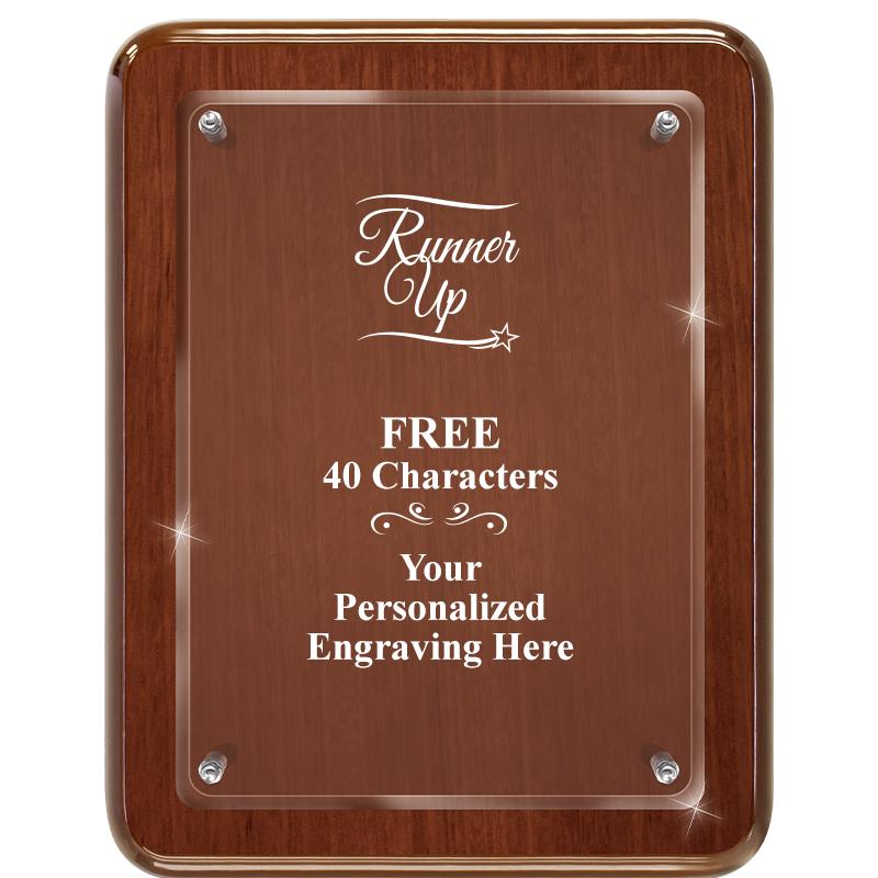 7X9 WALNUT FLOAT ACR PLQ