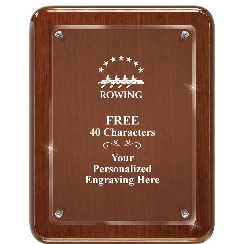 7X9 WALNUT FLOAT ACR PLQ