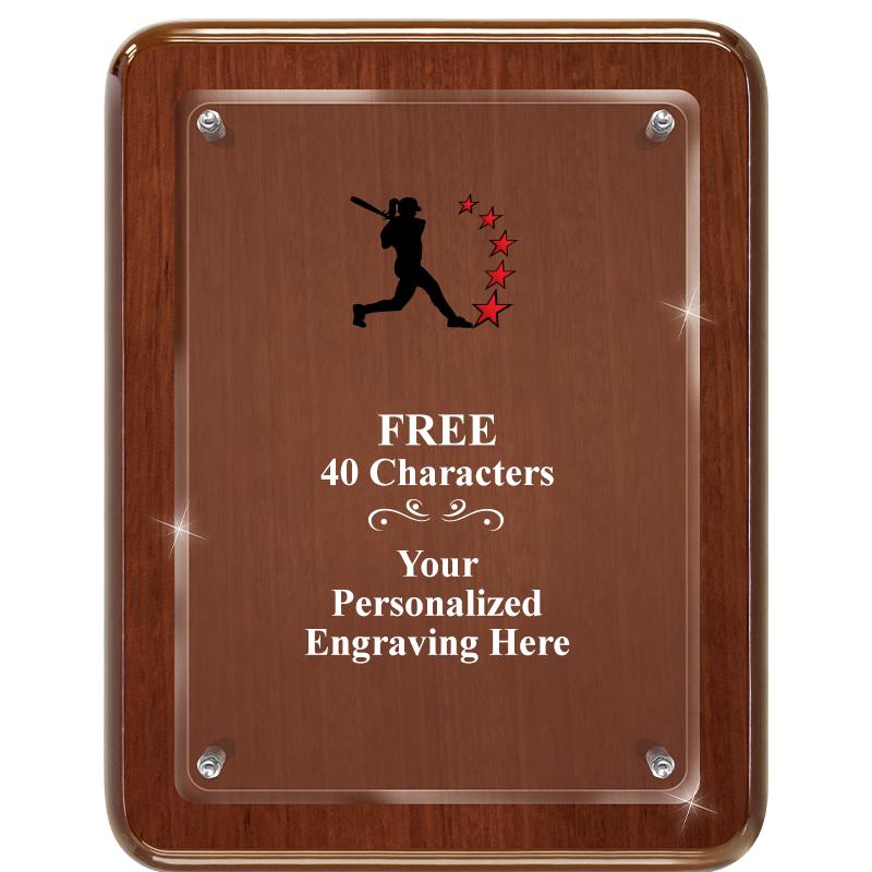 7X9 WALNUT FLOAT ACR PLQ