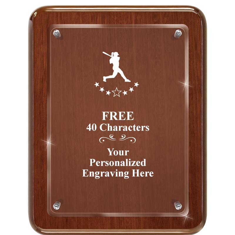 7X9 WALNUT FLOAT ACR PLQ