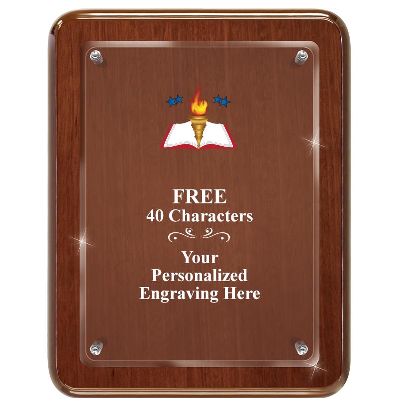 7X9 WALNUT FLOAT ACR PLQ