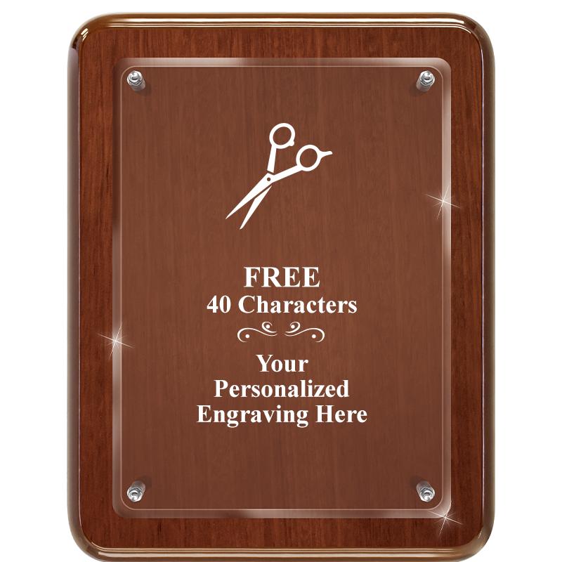 7X9 WALNUT FLOAT ACR PLQ