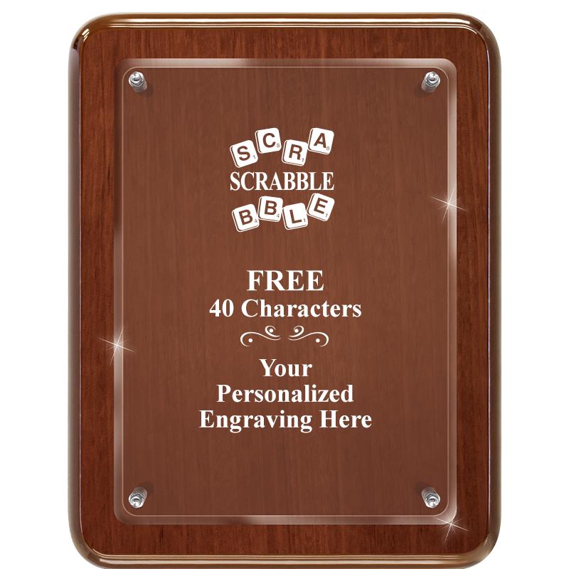 7X9 WALNUT FLOAT ACR PLQ