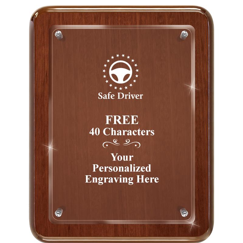 7X9 WALNUT FLOAT ACR PLQ