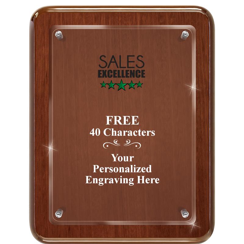 7X9 WALNUT FLOAT ACR PLQ