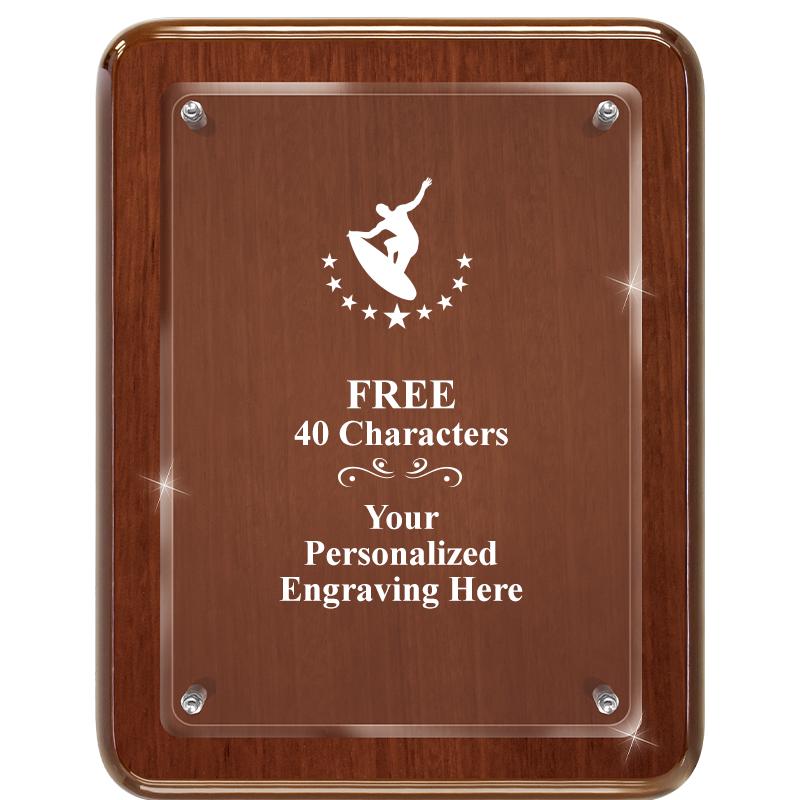 7X9 WALNUT FLOAT ACR PLQ