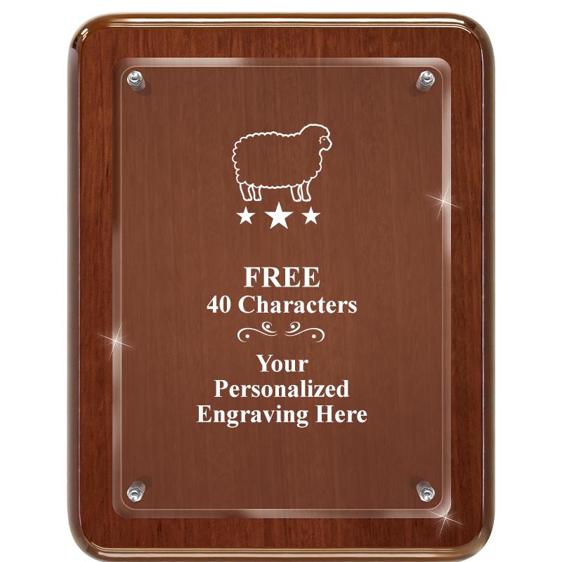 7X9 WALNUT FLOAT ACR PLQ