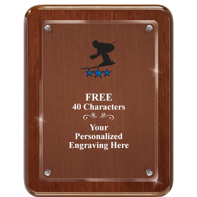 7X9 WALNUT FLOAT ACR PLQ