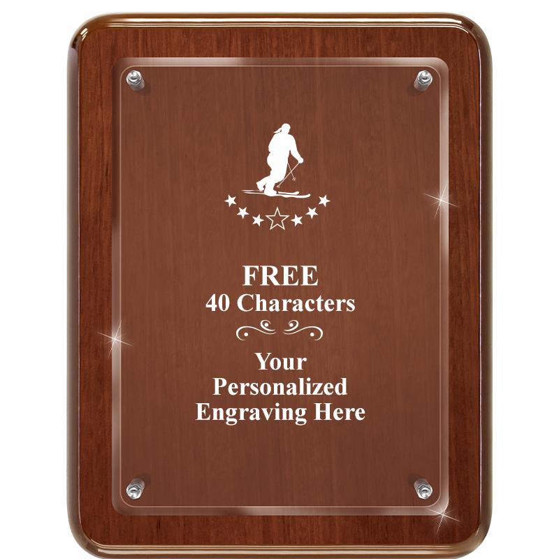 7X9 WALNUT FLOAT ACR PLQ