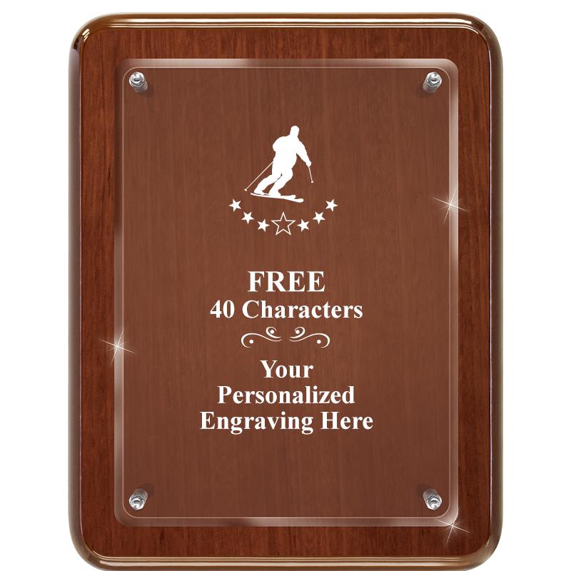 7X9 WALNUT FLOAT ACR PLQ