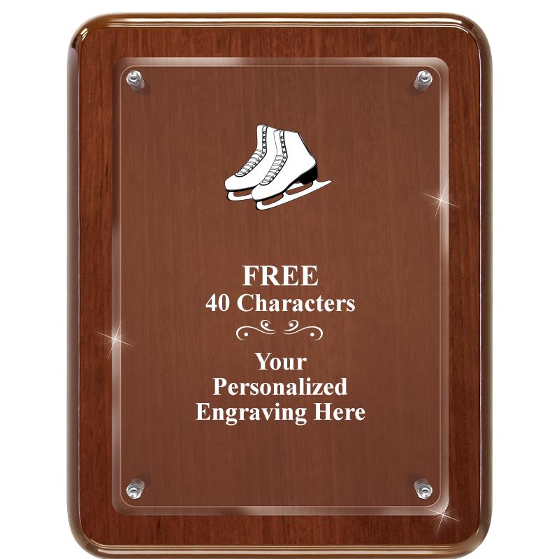 7X9 WALNUT FLOAT ACR PLQ