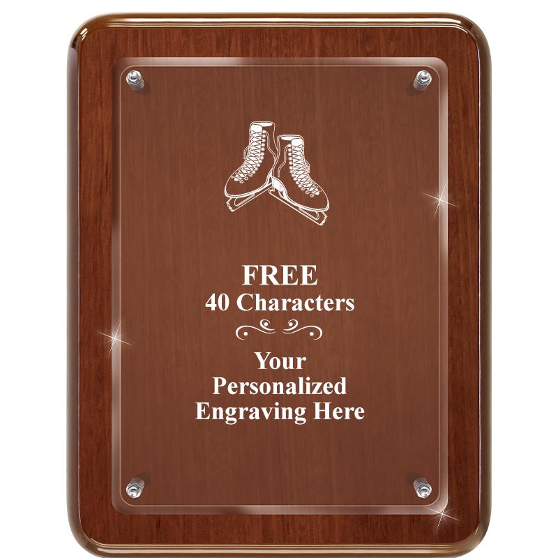 7X9 WALNUT FLOAT ACR PLQ