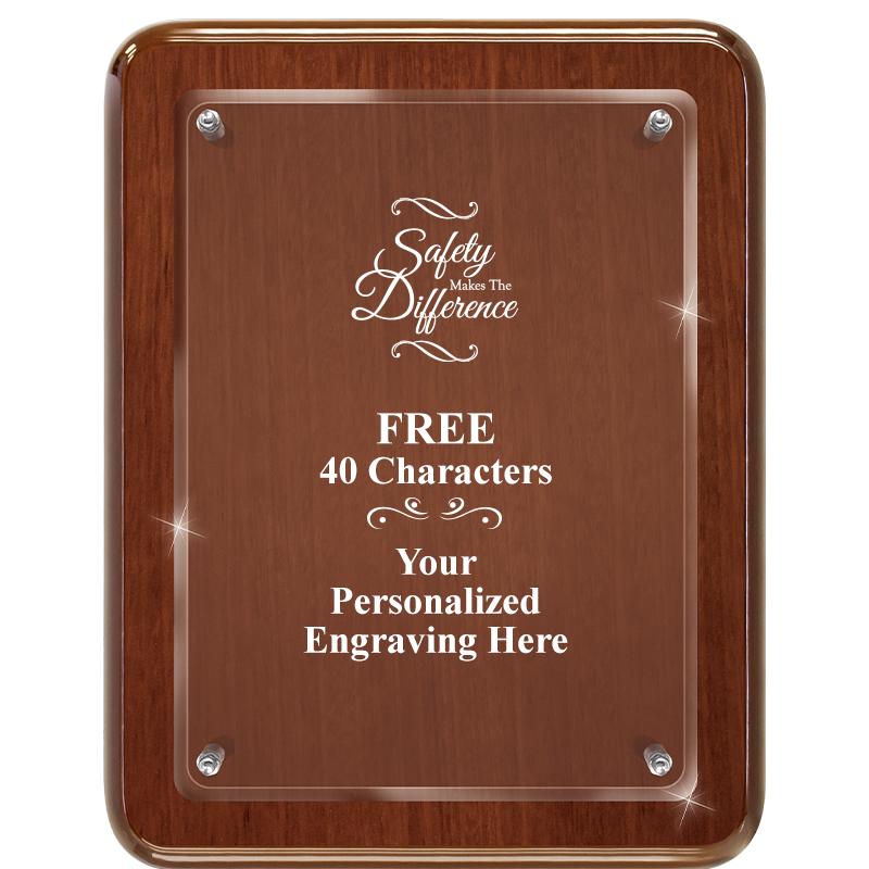 7X9 WALNUT FLOAT ACR PLQ