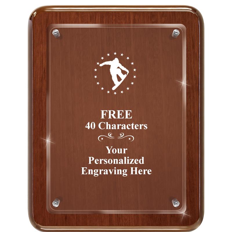 7X9 WALNUT FLOAT ACR PLQ