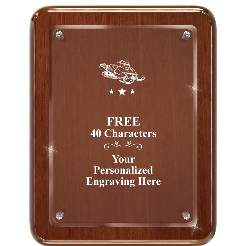 7X9 WALNUT FLOAT ACR PLQ