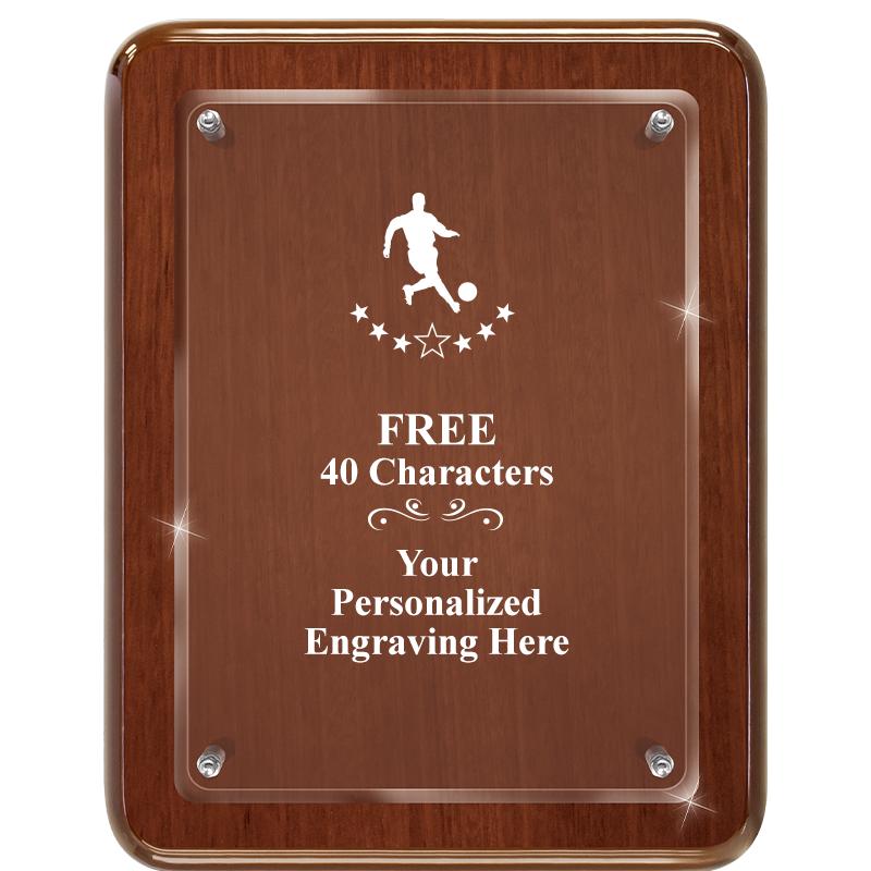 7X9 WALNUT FLOAT ACR PLQ