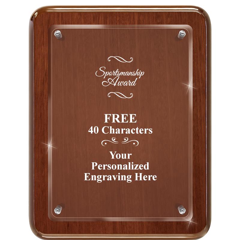 7X9 WALNUT FLOAT ACR PLQ