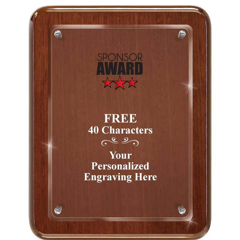 7X9 WALNUT FLOAT ACR PLQ