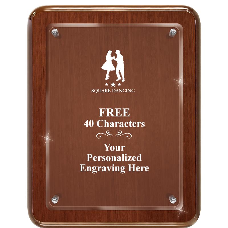 7X9 WALNUT FLOAT ACR PLQ