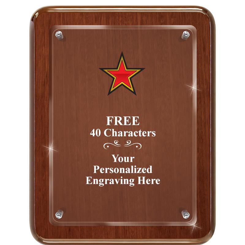 7X9 WALNUT FLOAT ACR PLQ