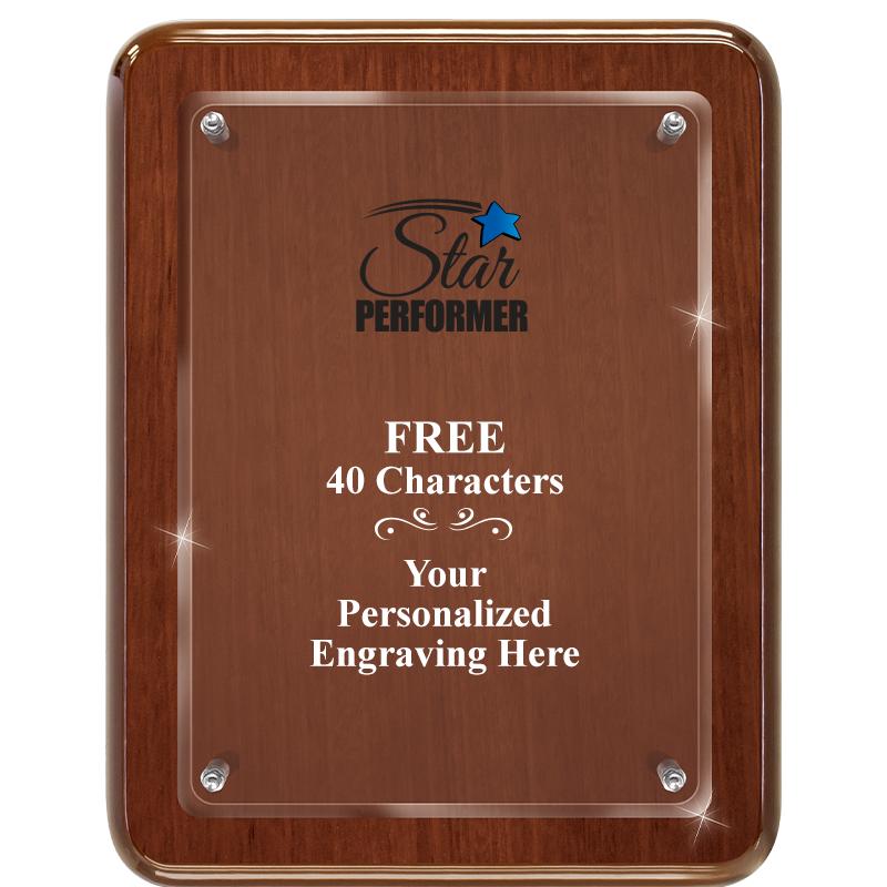 7X9 WALNUT FLOAT ACR PLQ