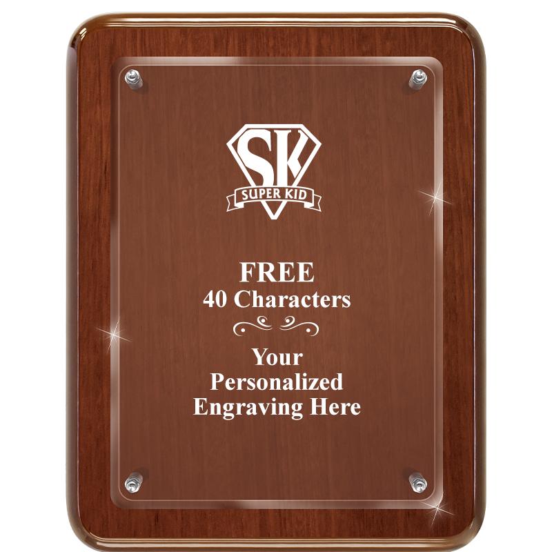 7X9 WALNUT FLOAT ACR PLQ