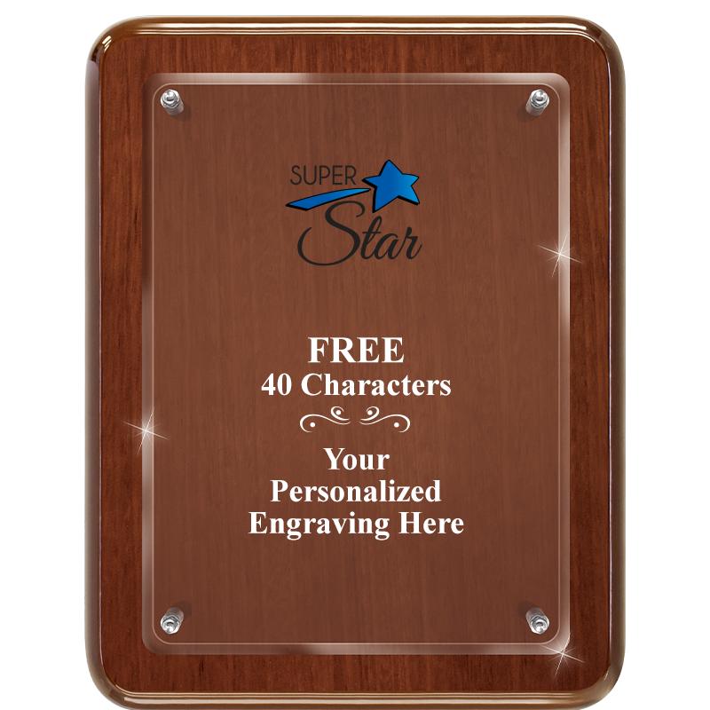 7X9 WALNUT FLOAT ACR PLQ