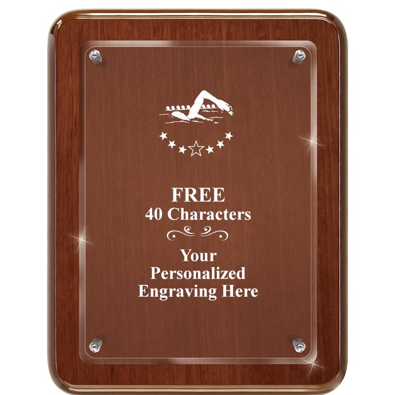 7X9 WALNUT FLOAT ACR PLQ