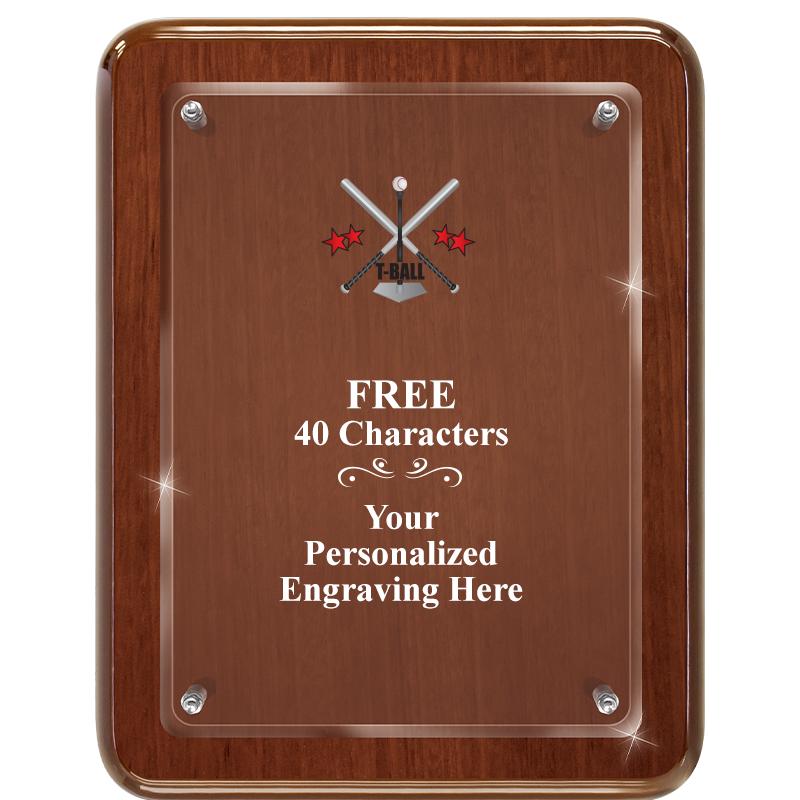 7X9 WALNUT FLOAT ACR PLQ