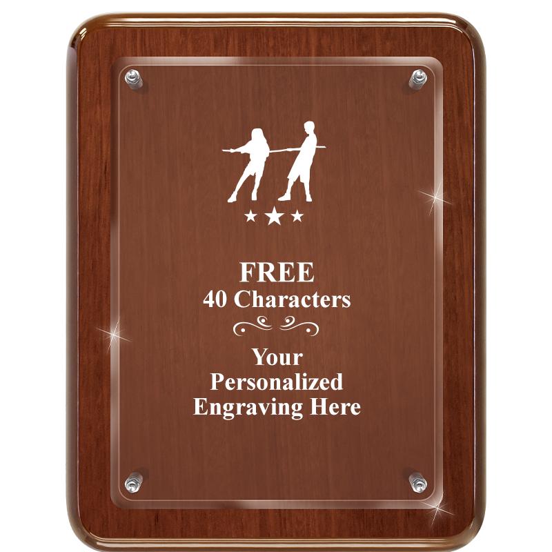 7X9 WALNUT FLOAT ACR PLQ