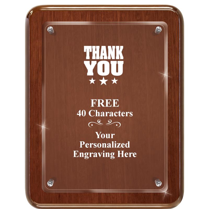 7X9 WALNUT FLOAT ACR PLQ