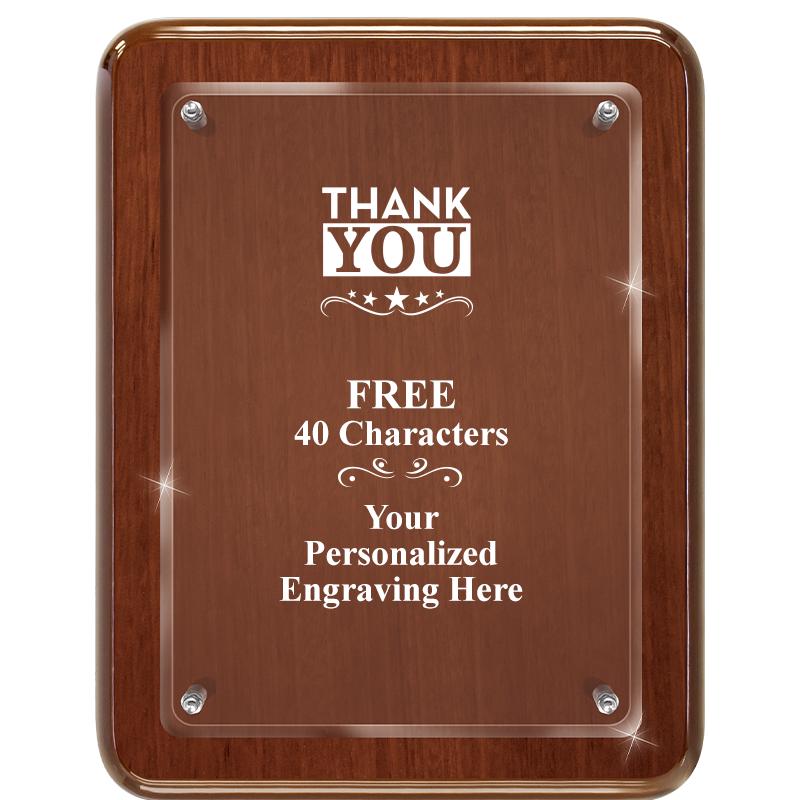 7X9 WALNUT FLOAT ACR PLQ