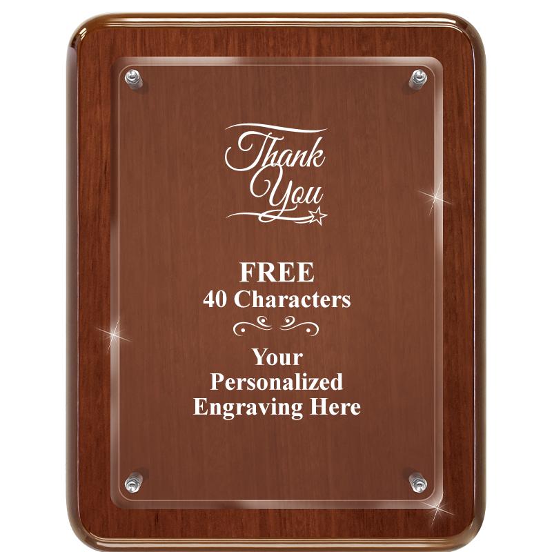 7X9 WALNUT FLOAT ACR PLQ